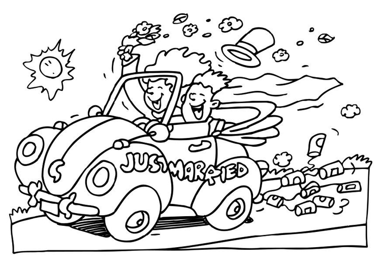 750x530 Coloring Page Just Married