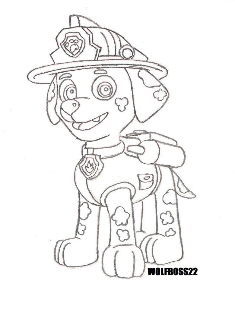 779x1025 Paw Patrol Marshall Line Art By Wolfboss22