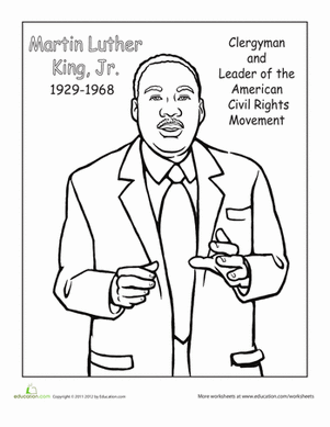 301x389 Martin Luther King Jr Coloring Pages To Print Preschool In Sweet