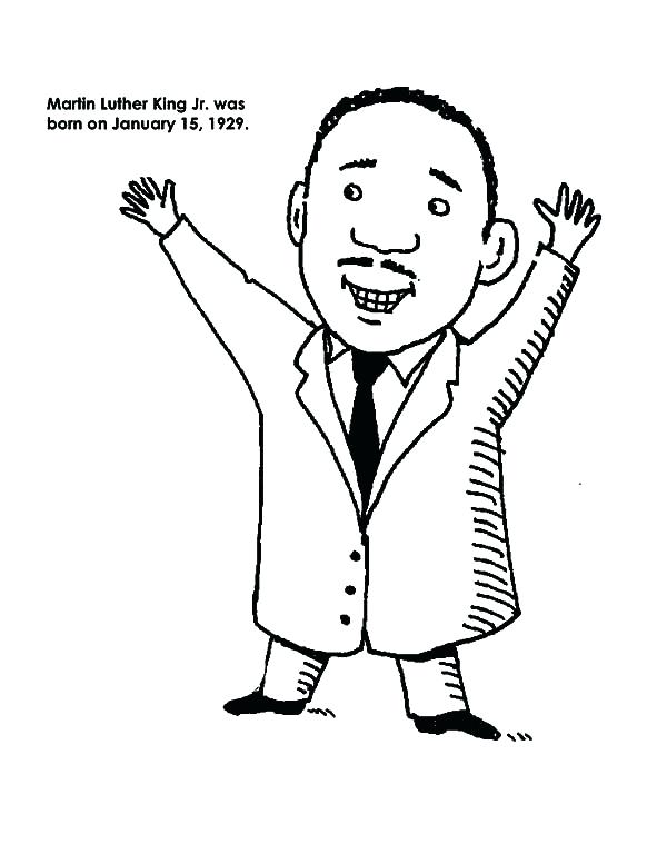 600x777 Cartoon Drawing Of Martin King Jr Coloring Page Luther Pages