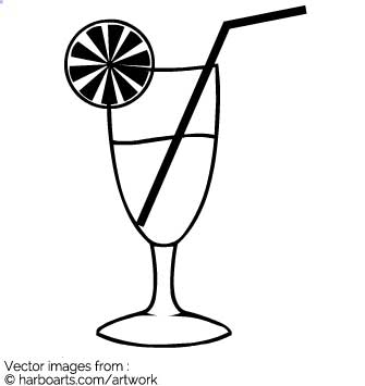 335x355 Download Cocktail Glass With Decoration Outline
