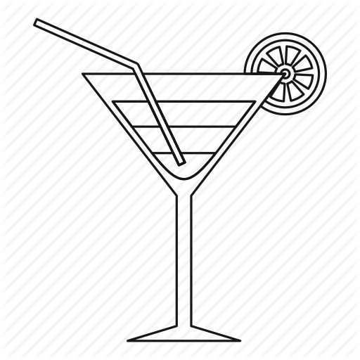 512x512 Alcohol, Beach, Cocktail, Fruit, Glass, Line, Outline Icon Icon