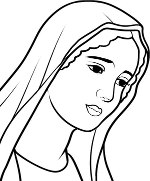 300x363 Welcome Art Line Drawing ~ How To Draw Mary (Virgin Mary) Amp Jesus