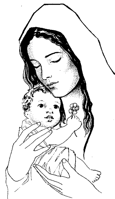396x684 Catholic Coloring Page Of Baby Jesus And His Mother, Mary