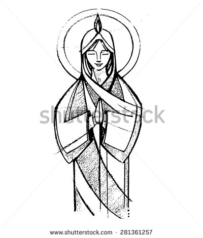 400x470 Image Subscriptions Virgin Mary, Hand Drawn And Drawings