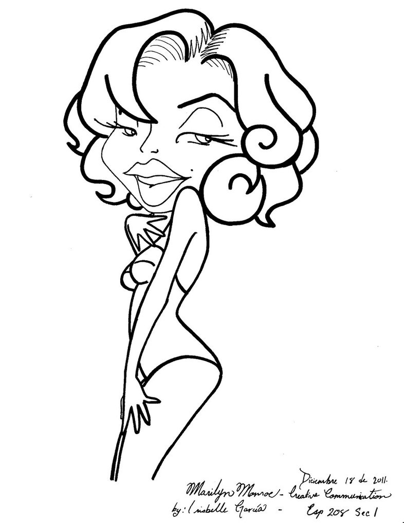 786x1017 Marilyn Monroe Cartoon By C4nc4n