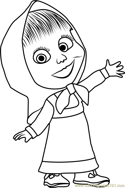 535x800 Masha Coloring Page