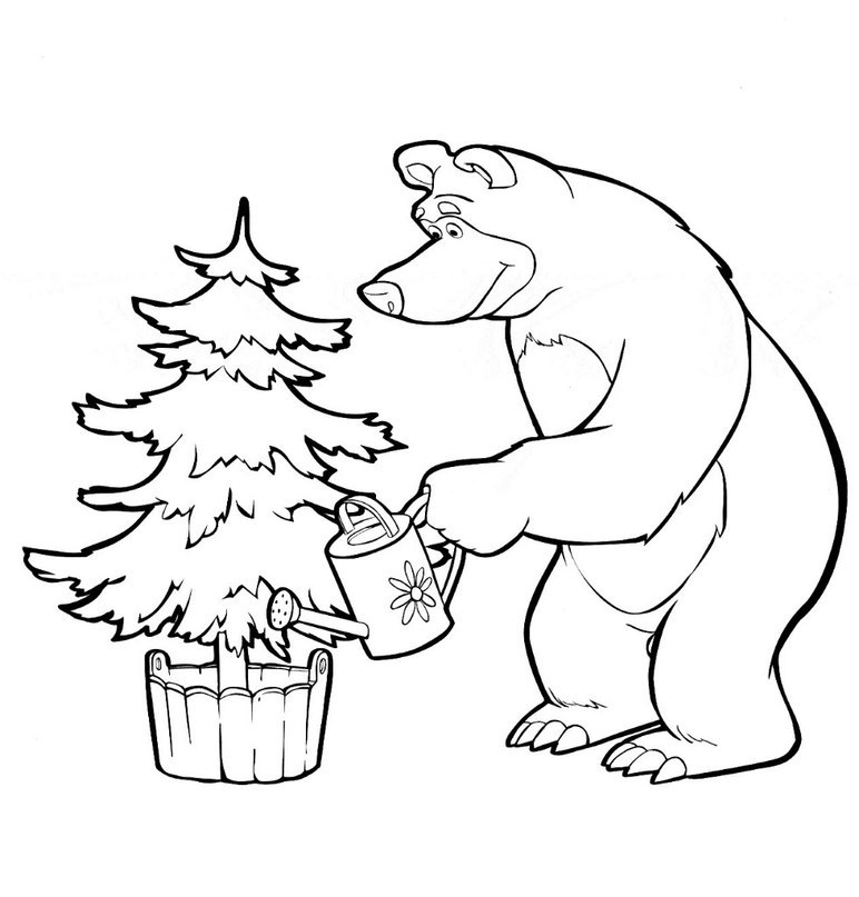 772x807 Masha And Bear Coloring Pages