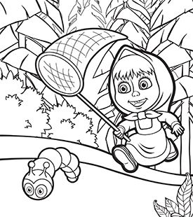 275x310 Masha And The Bear Colouring In Cartoonito Uk