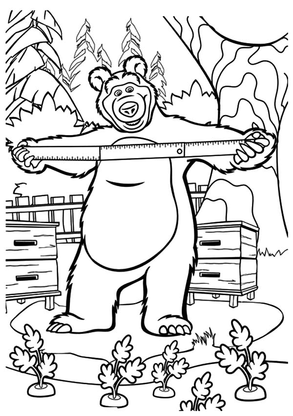 600x850 Masha And The Bear Planting Carrot Coloring Pages Color Luna
