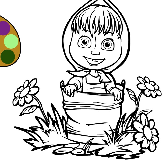 665x652 Masha In The Water Bucket