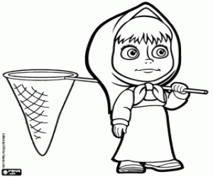 300x250 Masha The Russian Little Girl Coloring Page Printable Game
