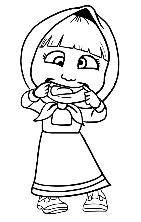 539x850 Masha With Grimaces Coloring Page Printable