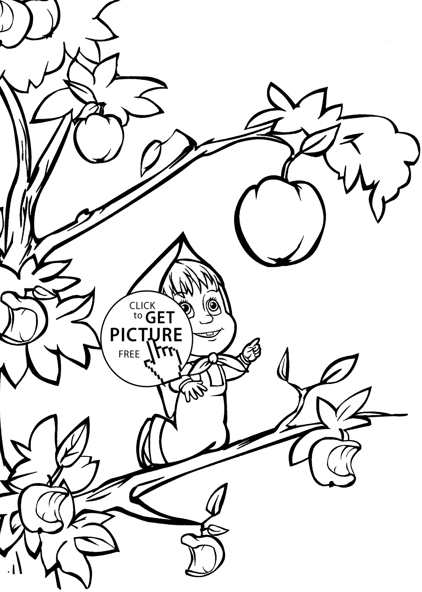 1483x2079 And Bear Apple Coloring Pages For Kids Printable Free