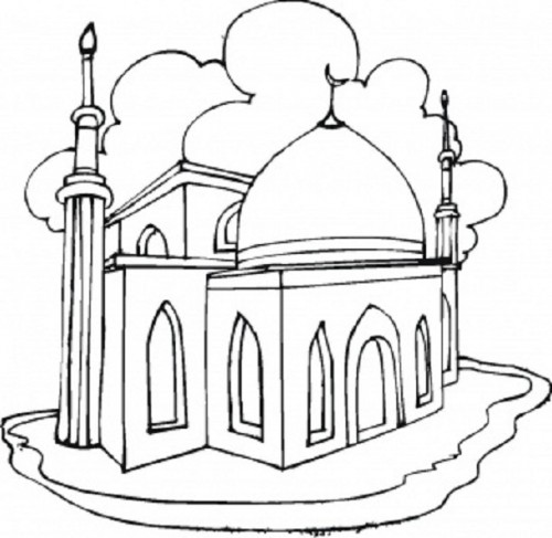 500x487 Little Mosque Vector Silhouettes