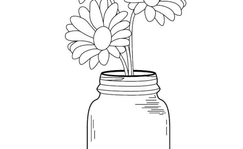 800x491 Outline Flowers And Mason Jar Gardening Flower And Vegetables