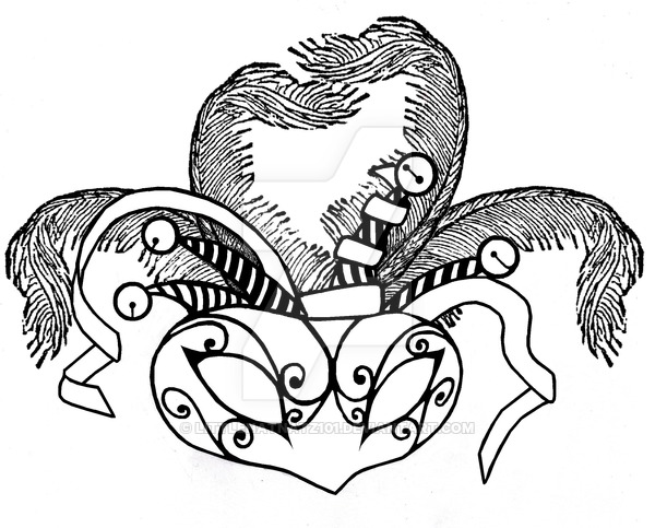 600x483 Black And White Masquerade Masks Drawings