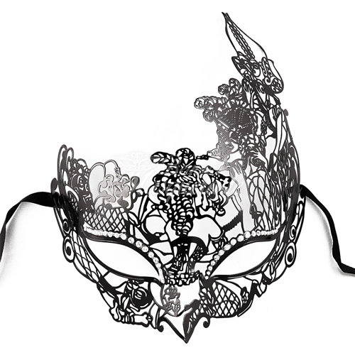 500x500 Princess Costume Mask Black Masquerade Mask Black M35001