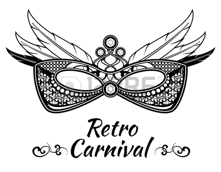 450x350 Carnival Animals Face Vector Masks In Flat Style. Masquerade