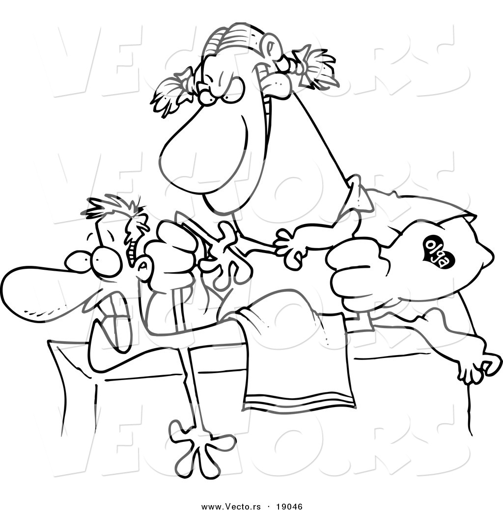 1024x1044 Vector Of Cartoon Rough Female Massage Therapist Mangling