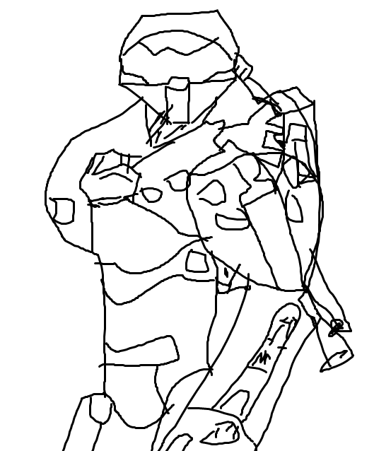 529x638 Master Chief Drawing (1 Month Of Work) Gaming