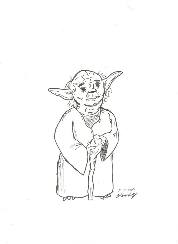600x825 Jedi Master Yoda Sketch By Lord Falkner
