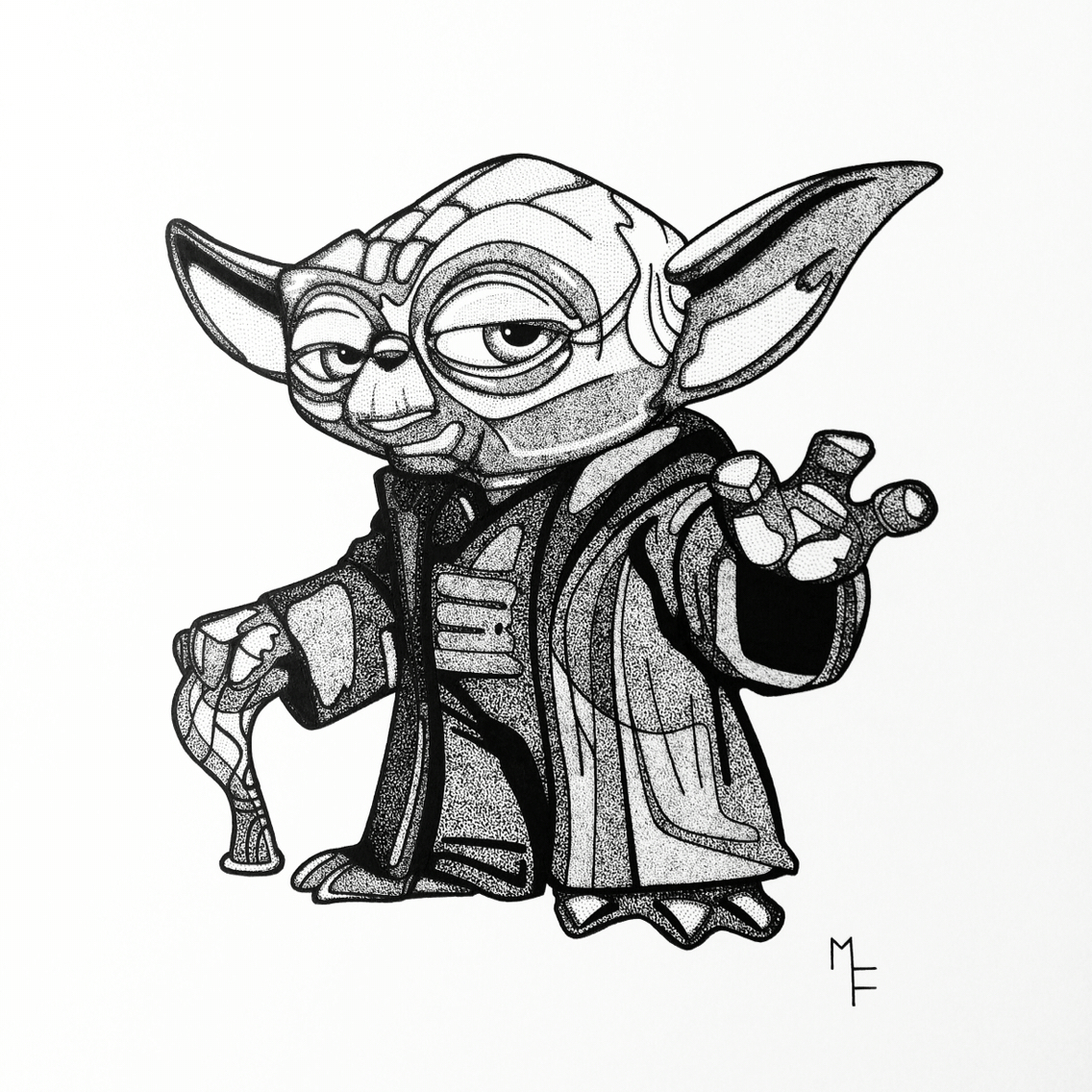 1136x1136 Master Yoda ! Handmade Illustration For Christmas Commission