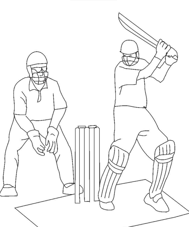 616x739 Cricket Match4 Coloring Page Amp Coloring Book