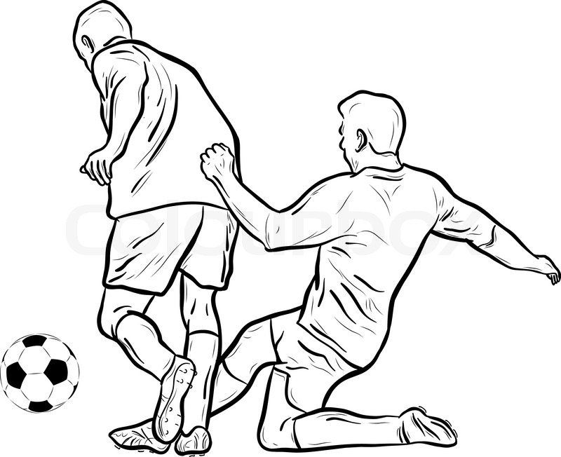 800x652 Drawing Football Players Group