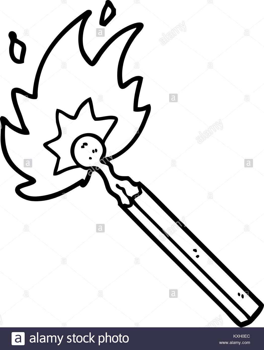 1049x1390 Freehand Drawn Retro Cartoon Burning Black And White Stock Photos