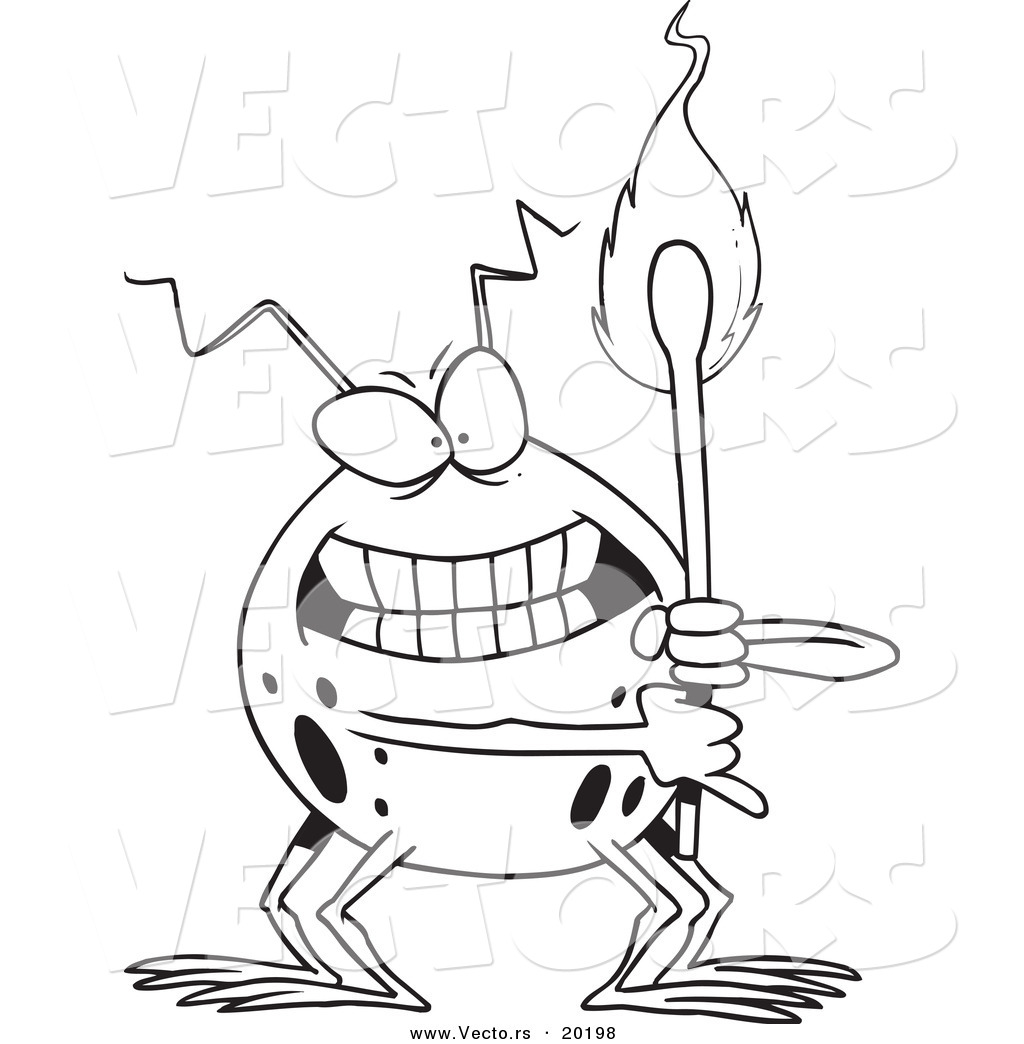 1024x1044 Vector Of A Cartoon Fire Bug Holding A Match