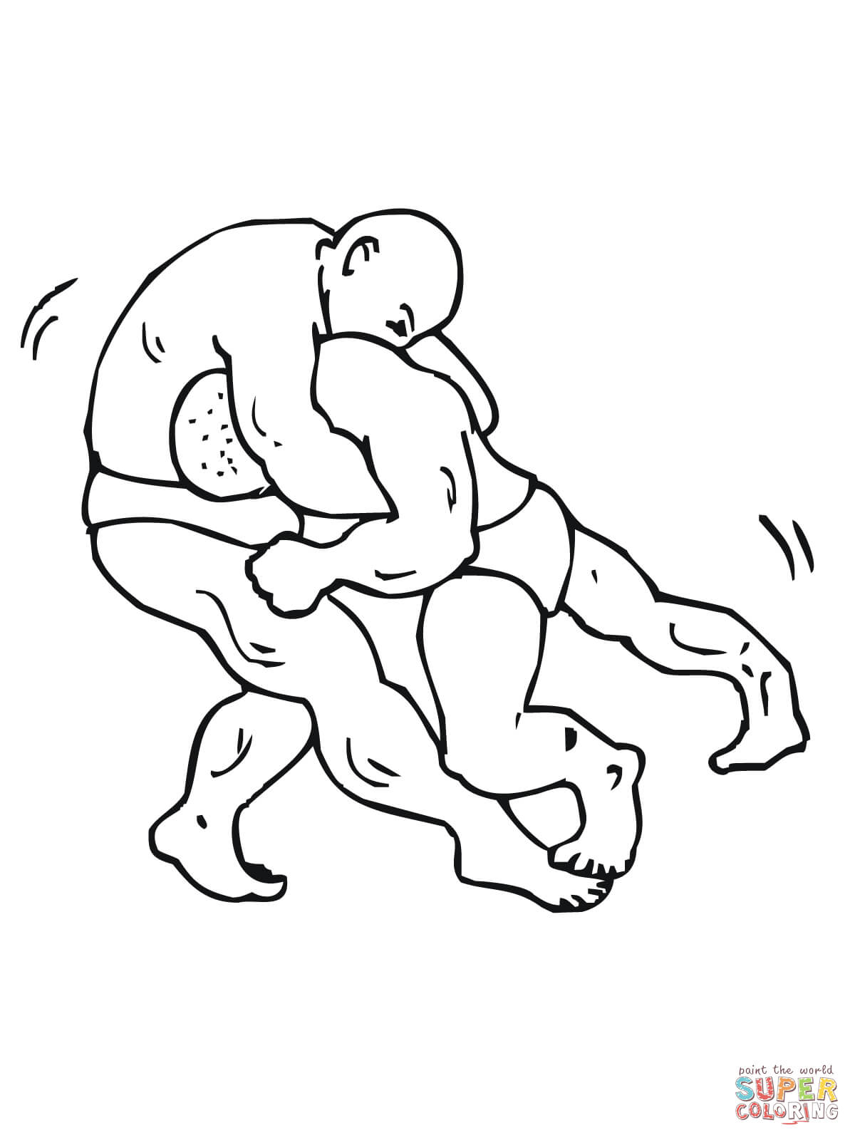 1200x1600 Wrestling Match Coloring Page Free Printable Coloring Pages