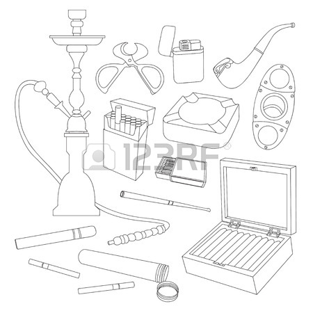 450x450 Tobacco Collection Hand Drawing Vintage Style Royalty Free