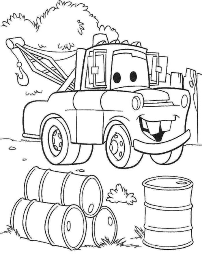 700x881 Disney Cars Mater Coloring Pages Colouring For Pretty Draw