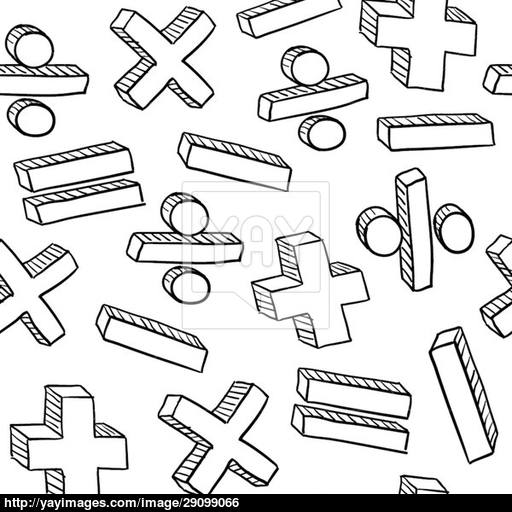 512x512 Seamless Math Symbols Vector Background Vector