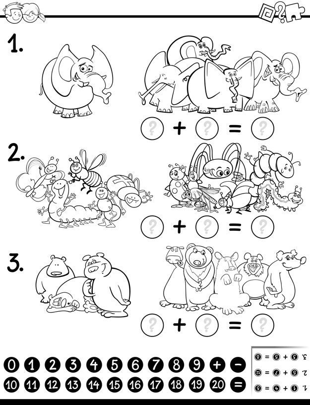 625x816 Maths Activity Coloring Page Vector Premium Download