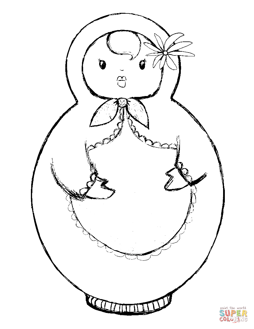 871x1127 Russian Doll, Matryoshka Coloring Page Free Printable Coloring Pages