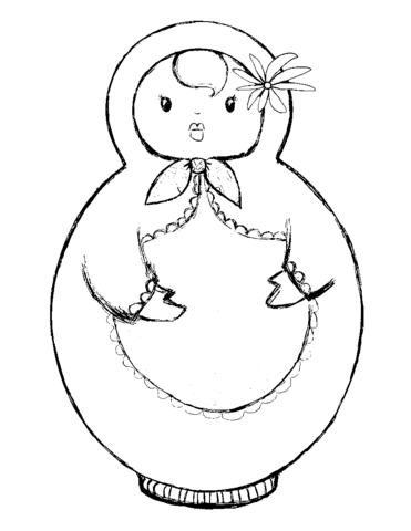 371x480 Russian Doll, Matryoshka Coloring Page Free Printable Coloring Pages