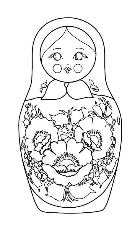 474x781 Free Russian Doll Coloring Page, From Www.coloring Pages Adults