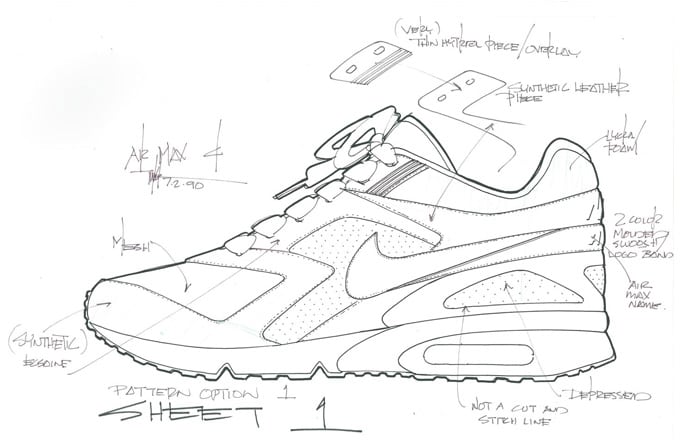 680x440 Nike Air Max Bw Original Sketch By Tinker Hatfield Complex