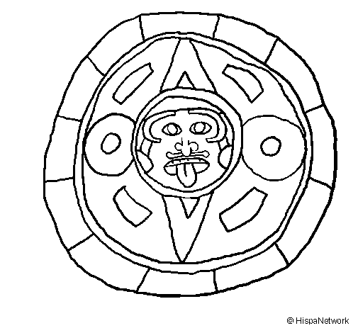 505x470 Mayan Calendar Coloring Page