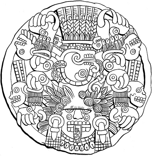 487x500 Mayan Coloring Pages Coloring Pages