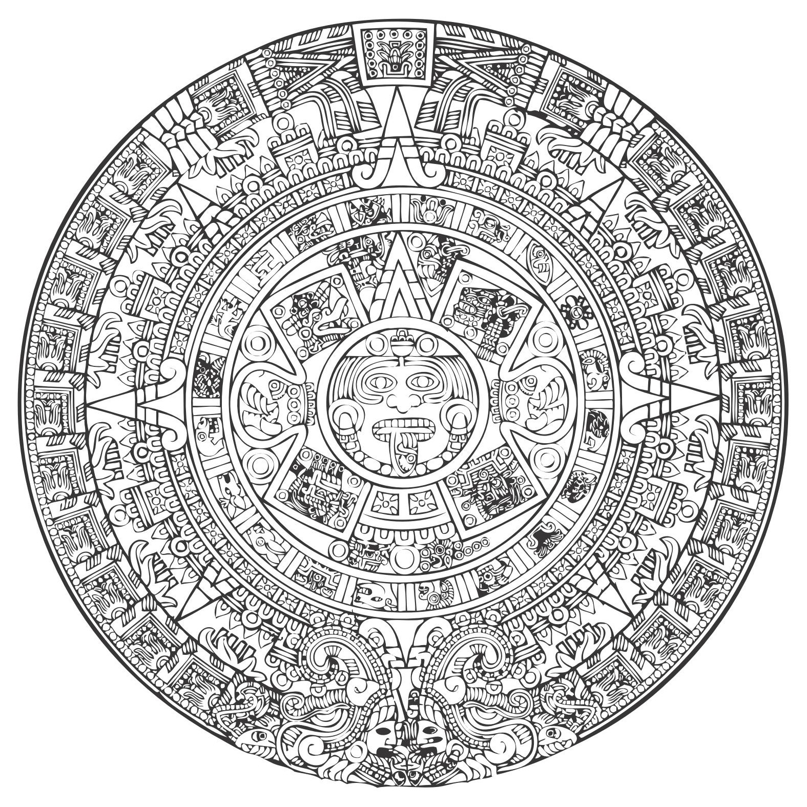 1575x1575 Mayan Clipart Aztec Sun