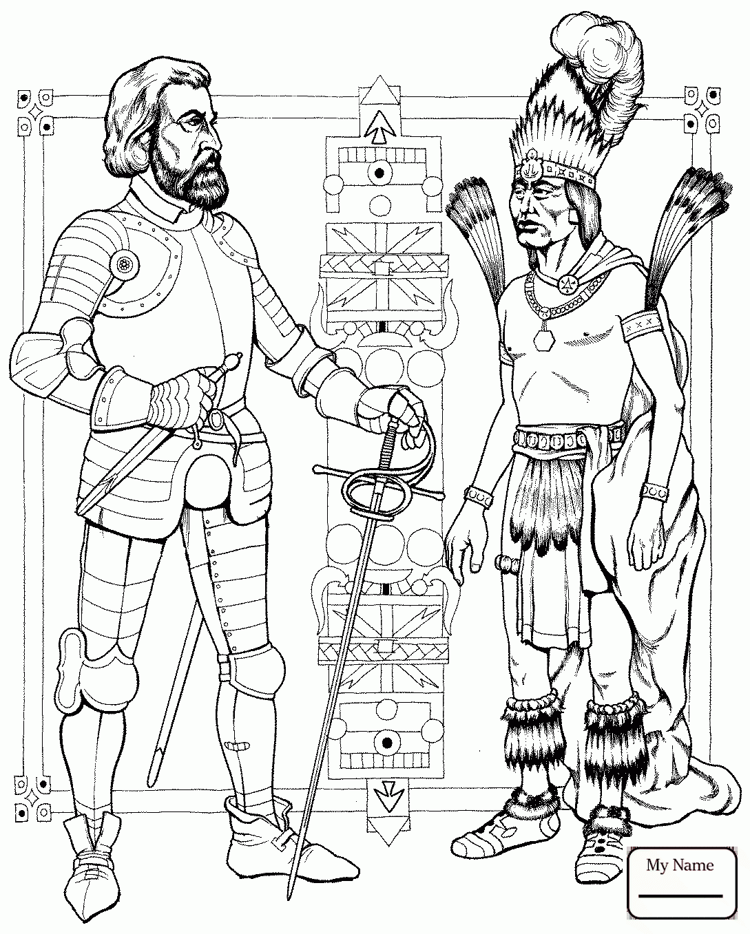 1089x1357 Coloring Pages History Mayan Warrior