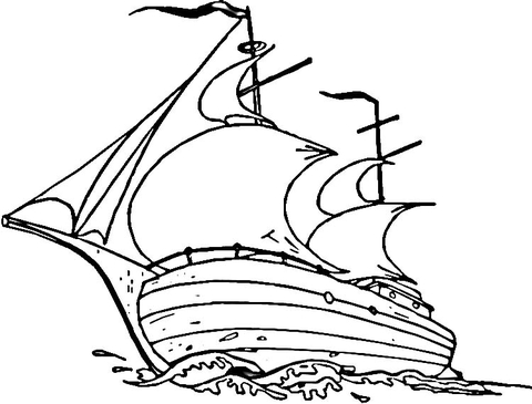 480x365 Mayflower Ship Coloring Page Free Printable Coloring Pages