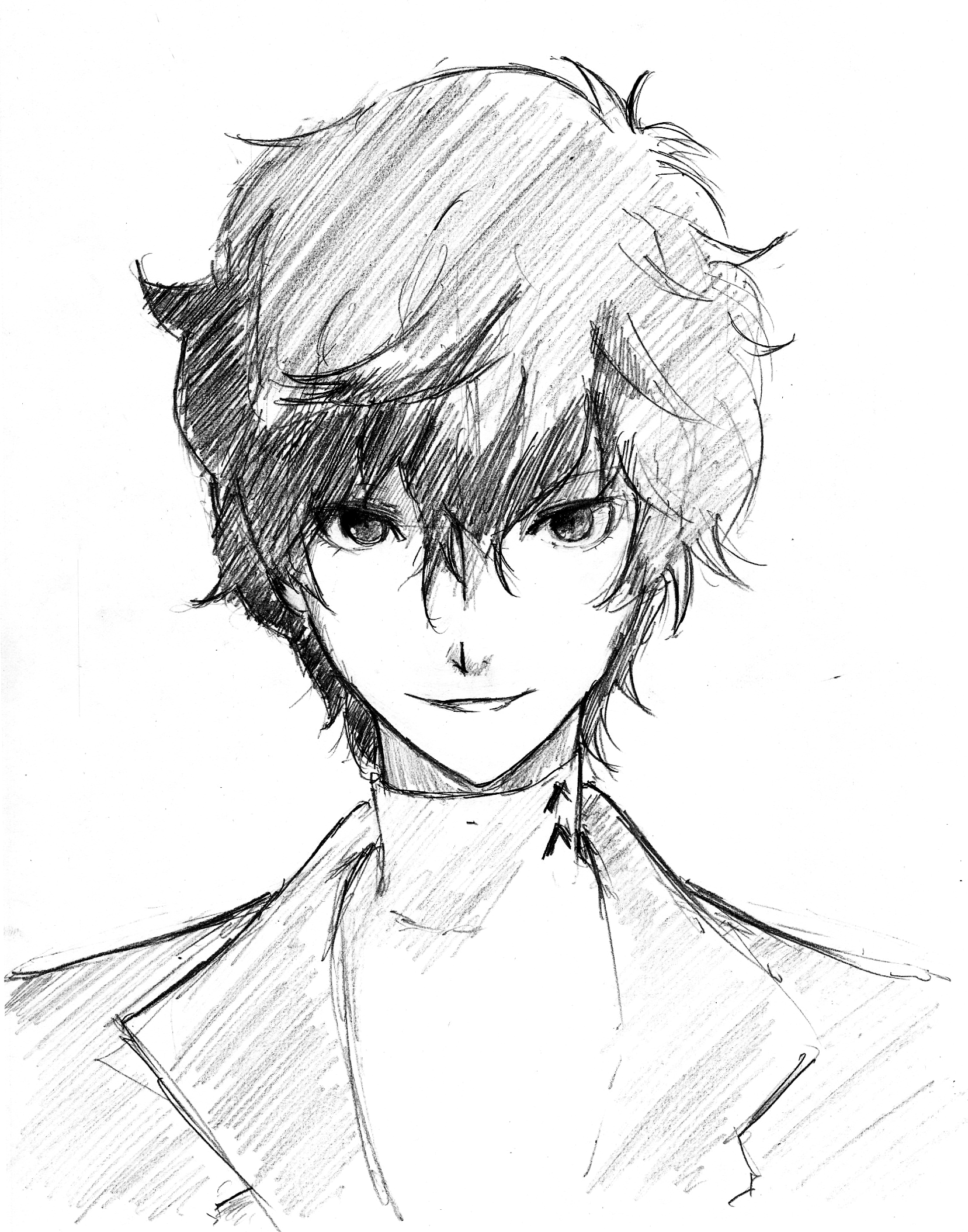 1657x2108 Persona 5 Mc Sketch By Blade Wild