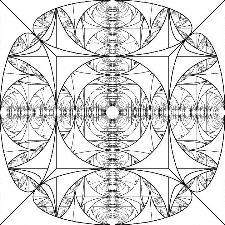 720x720 Hall Of Mirrors By M C Escher Style