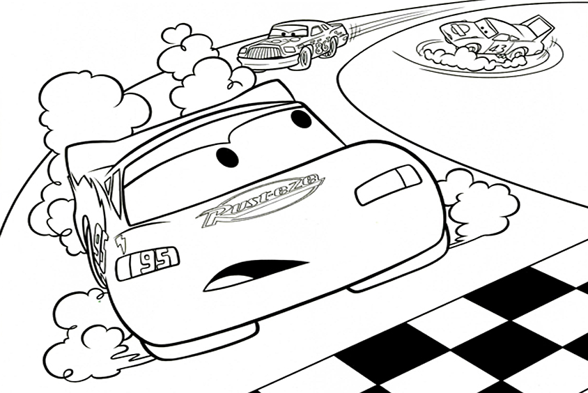 844x564 Disney Cars Coloring Pages Lightning Mcqueen Line Drawingsli