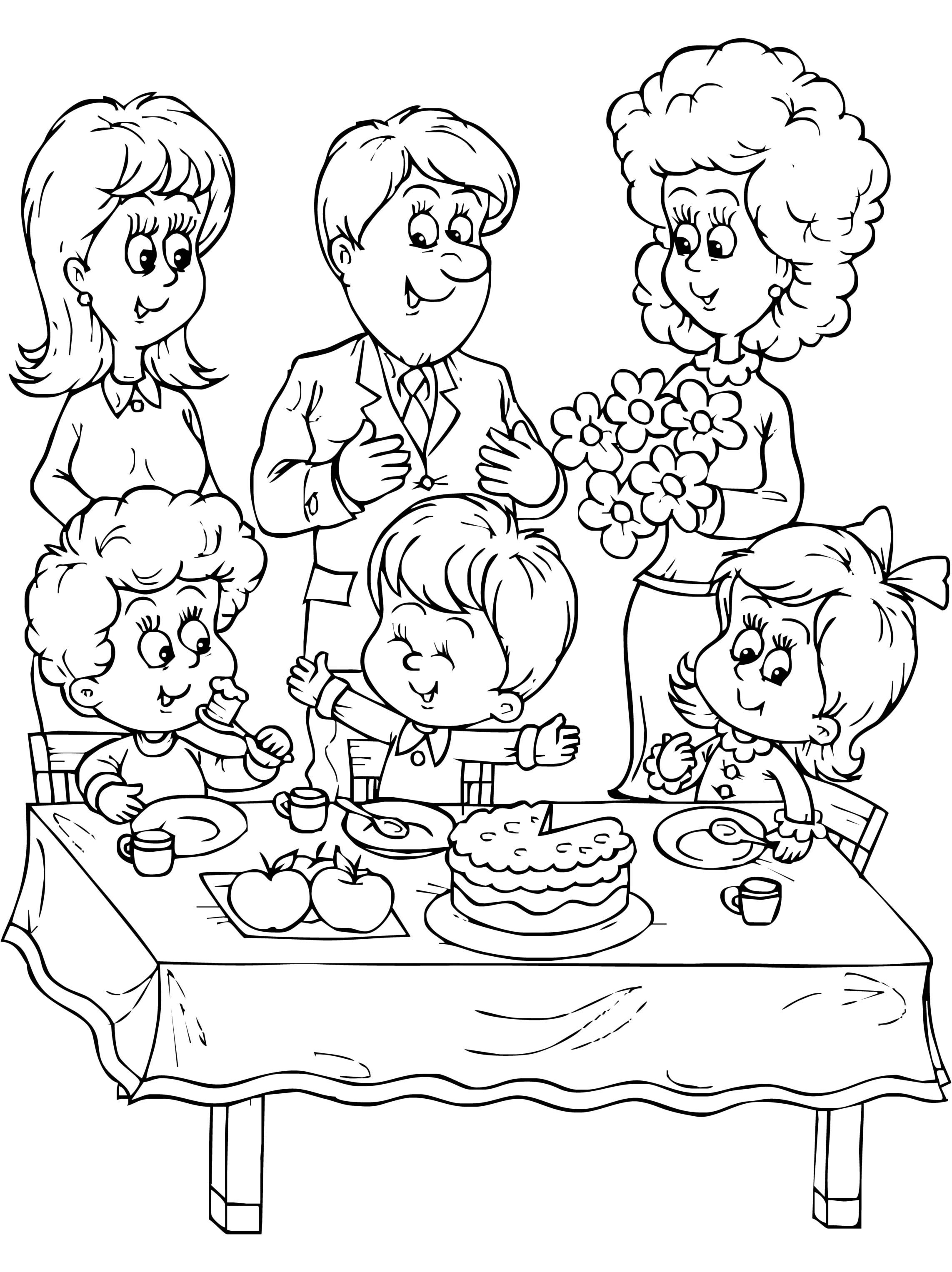 2285x3054 Family Coloring Page 2088