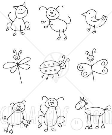 374x450 Easy Reference For Drawing Stick Animals Can Use As A Following